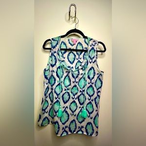 Woman’s Lilly Pulitzer Lauren Hook You In Sleeveless Blouse, Small.